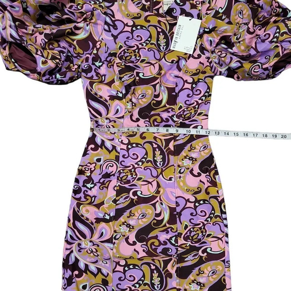 TED BAKER Flickl – Short Sleeve Printed Mini Dress Blk Pink  - Picture 11 of 13